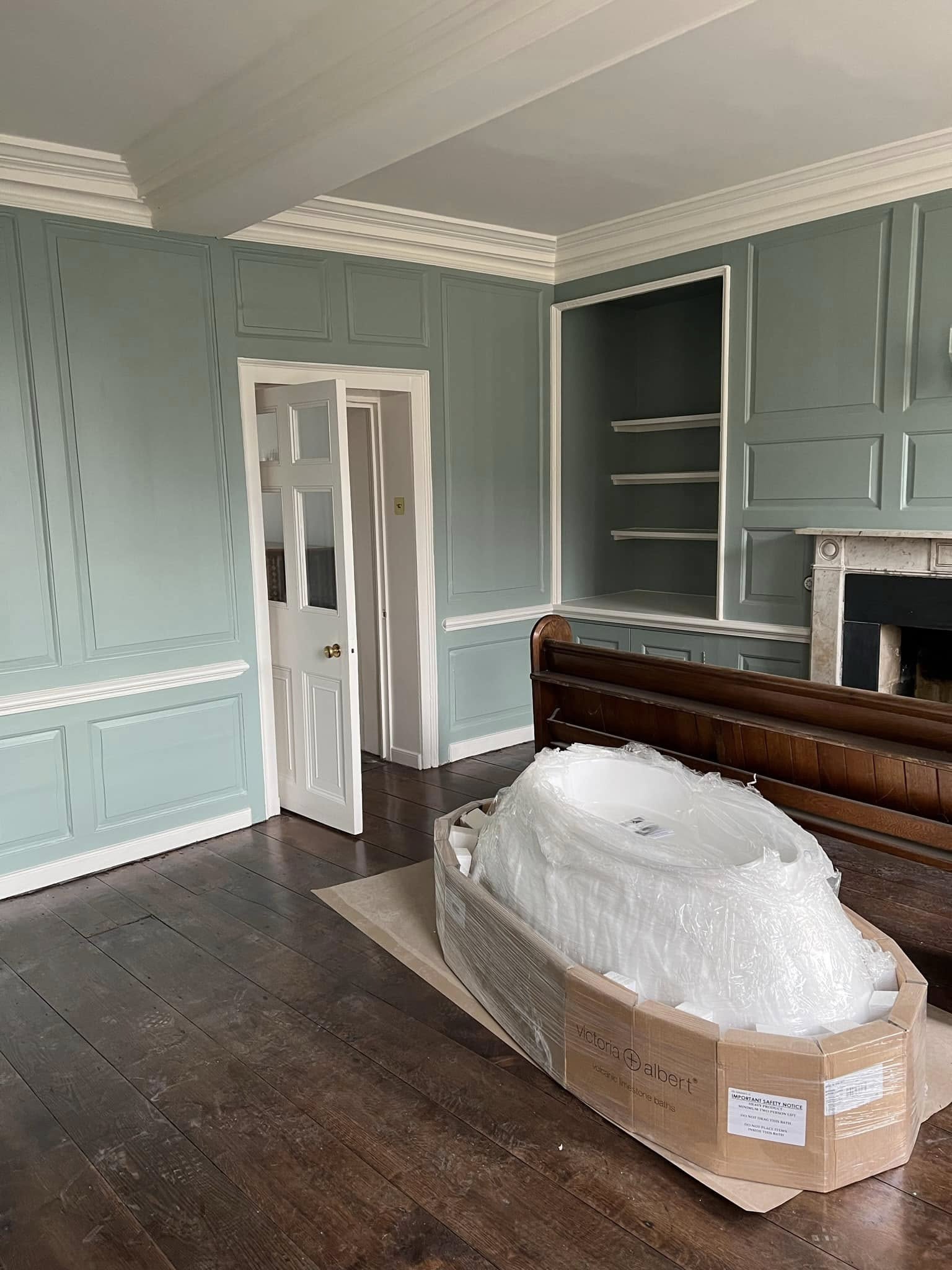 cupboards shelving painted
