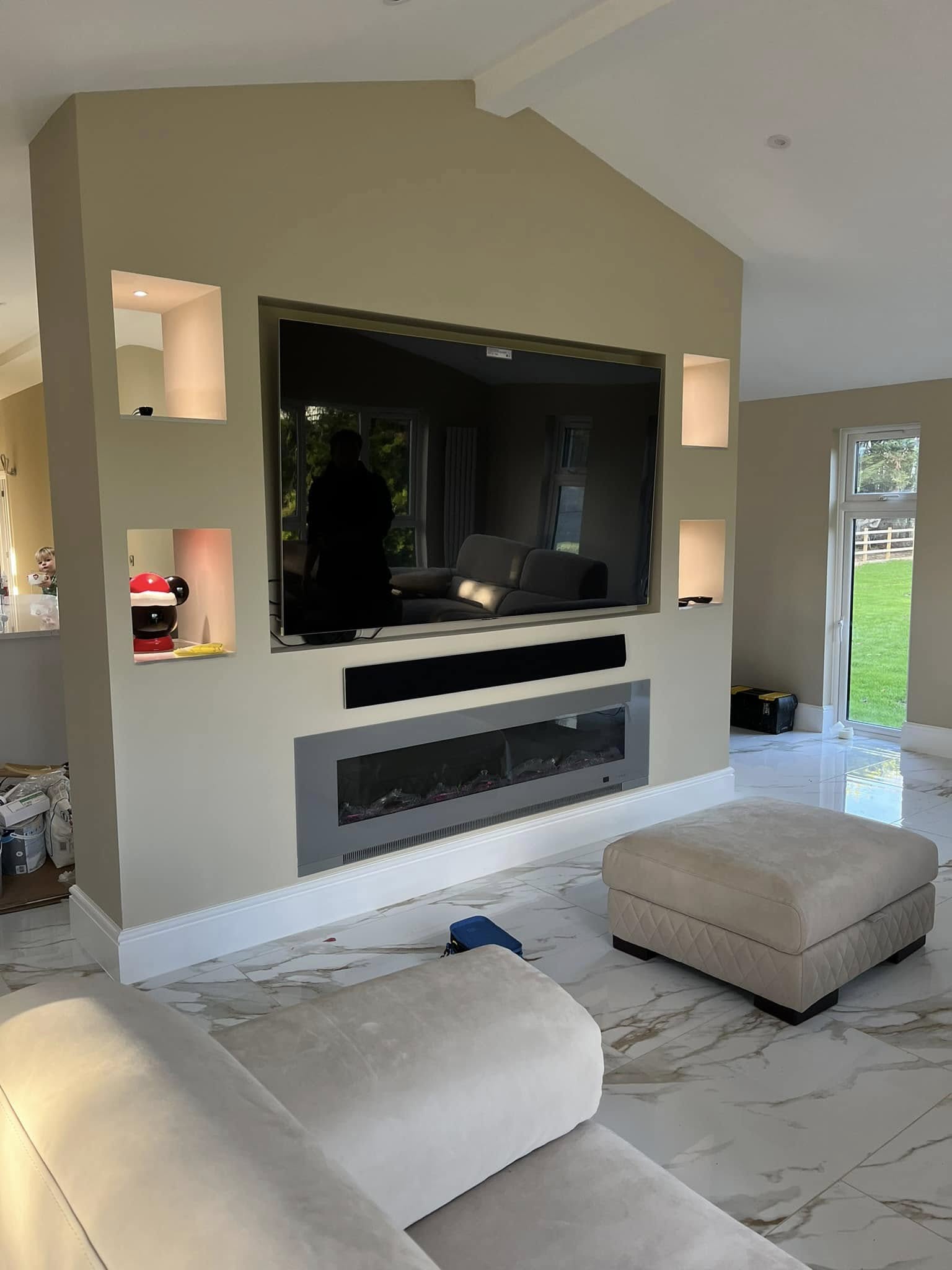 living room tv paint lighting