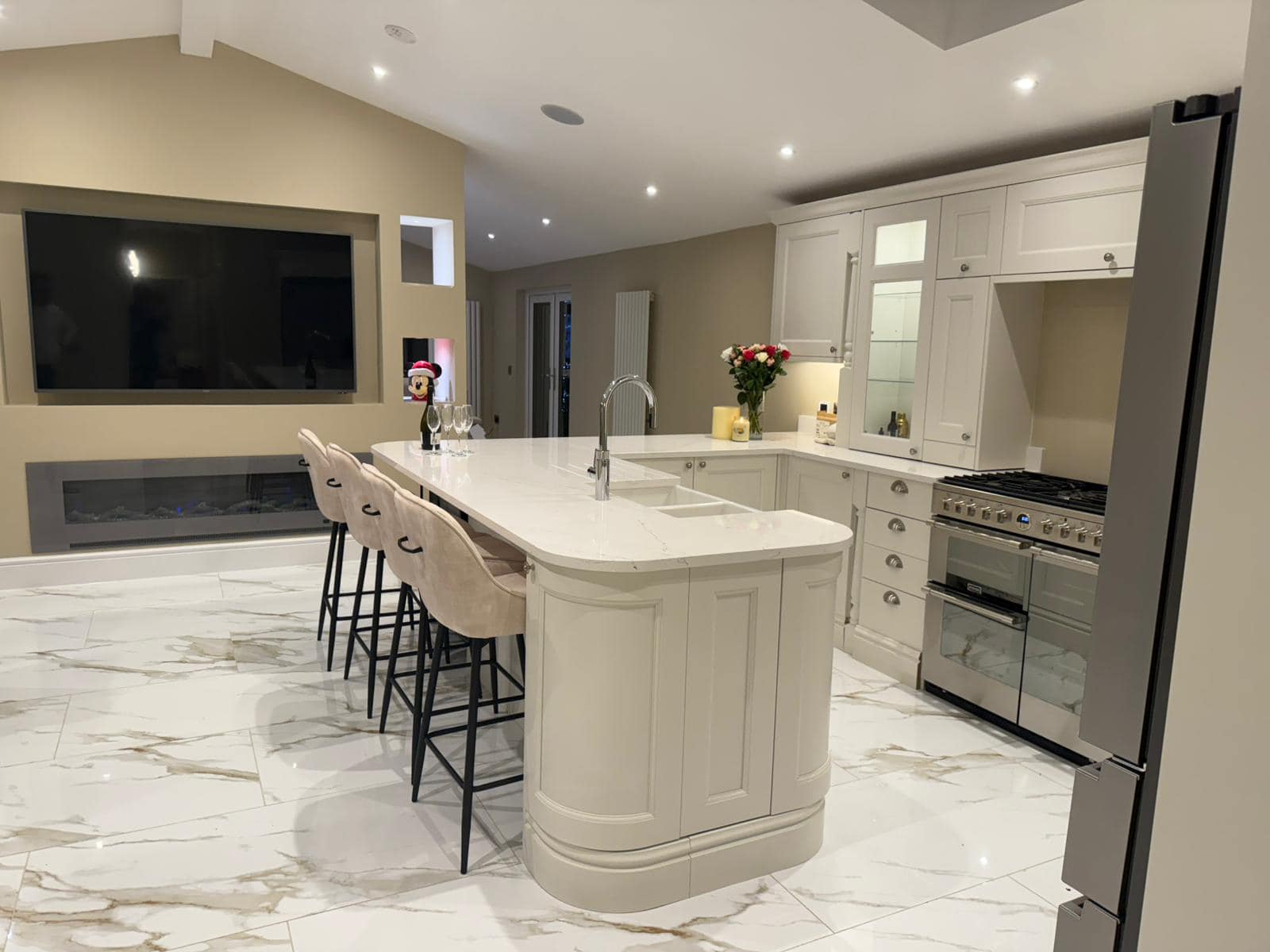 kitchen marble floor lighting painted